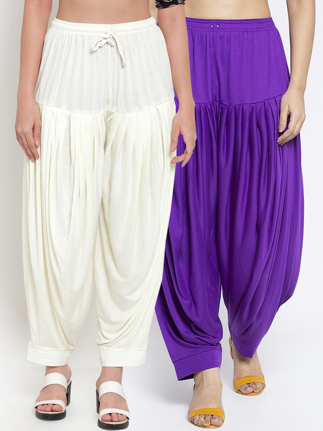 

GRACIT Women Pack of 2 Solid Patialas, Purple