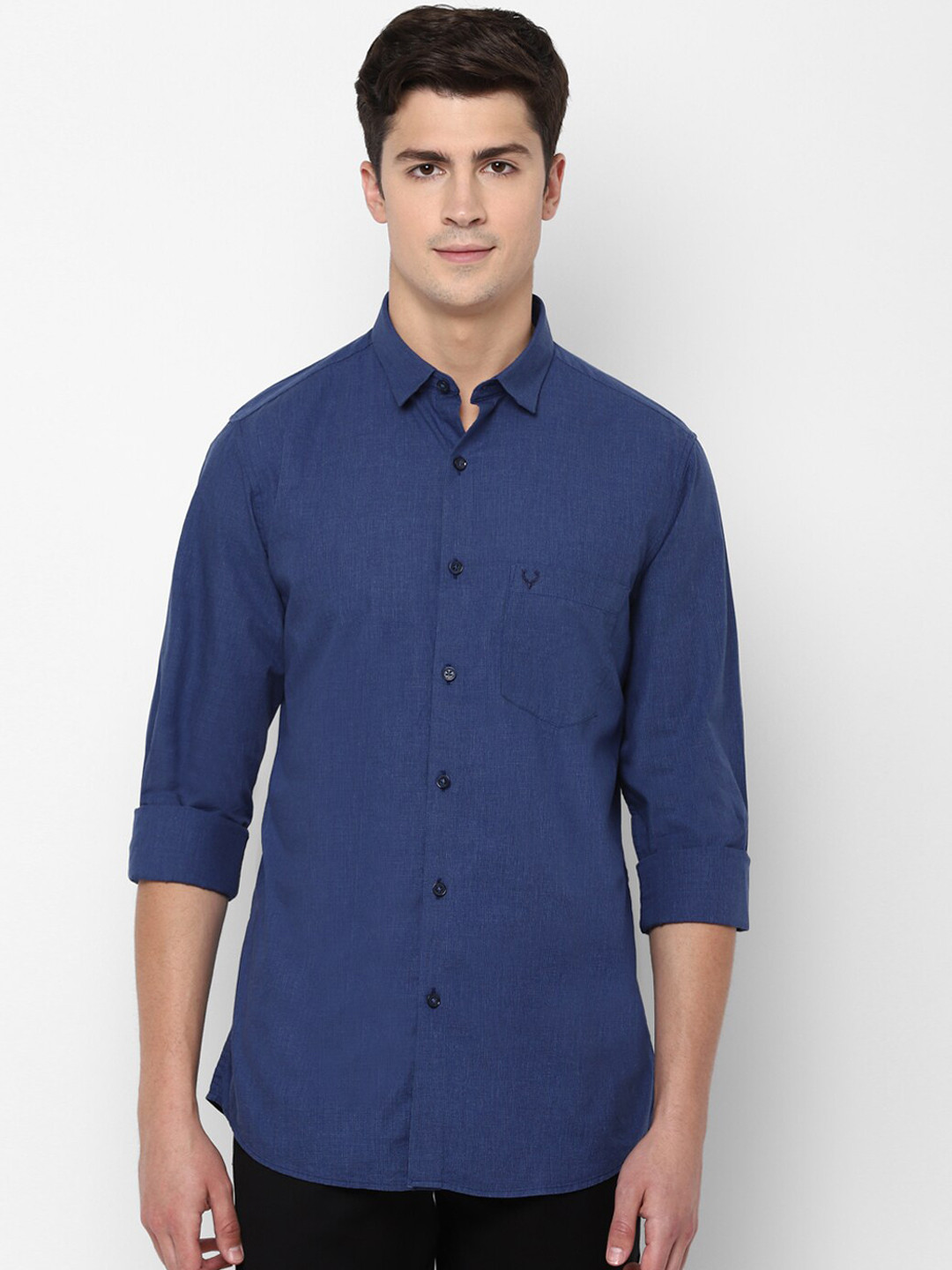 

Allen Solly Men Blue Slim Fit Solid Casual Shirt