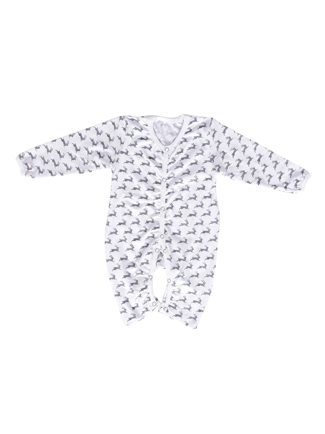 

Moms Home Infant Kids White Printed Organic Cotton Sustainable Sleeping Suit