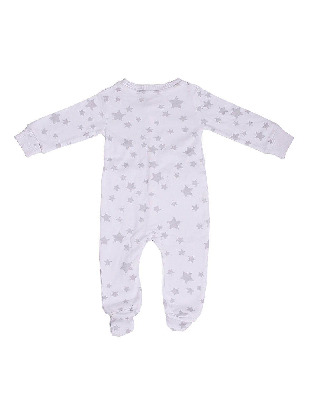 

Moms Home Baby Grey Printed Organic Cotton Sustainable Rompers