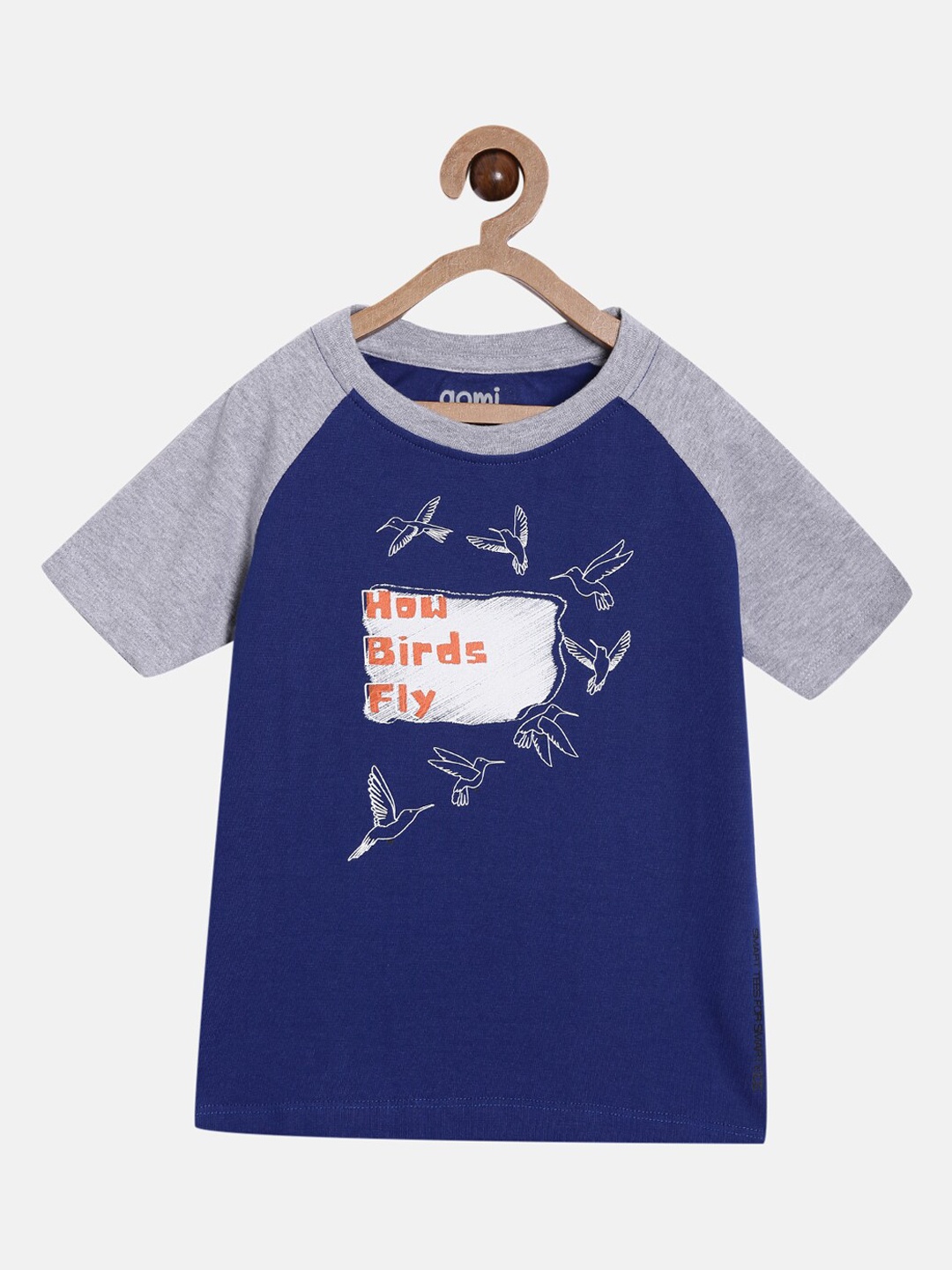 

Aomi Boys Blue Printed Round Neck T-shirt