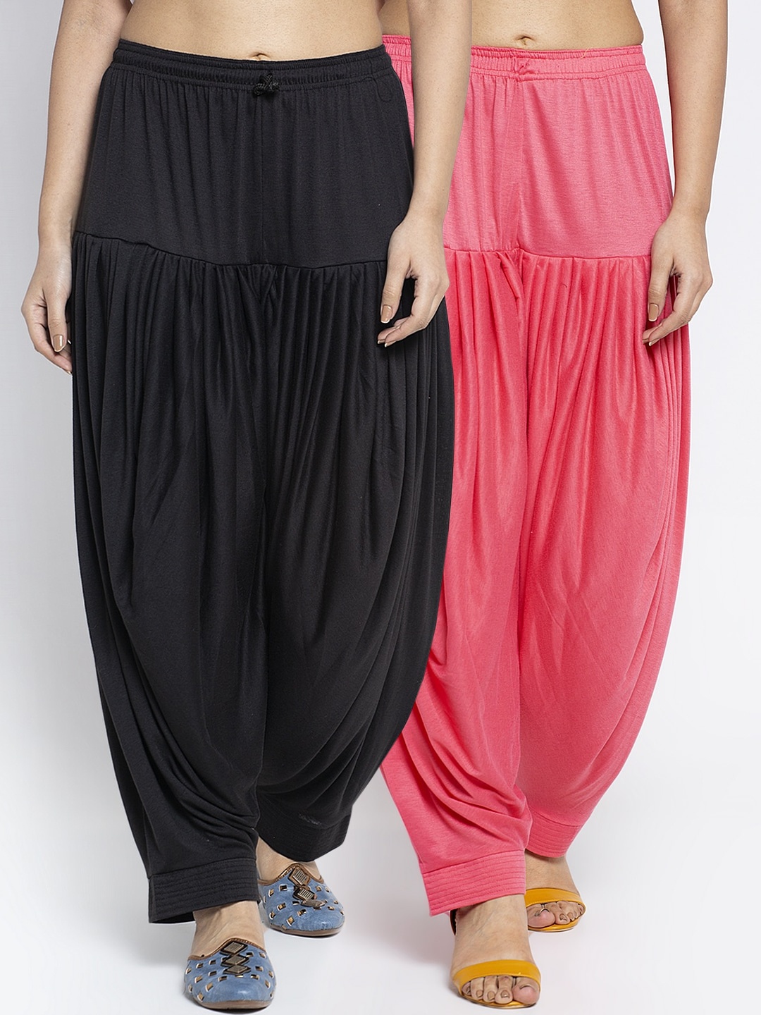 

GRACIT Women Pack Of 2 Solid Patialas, Black