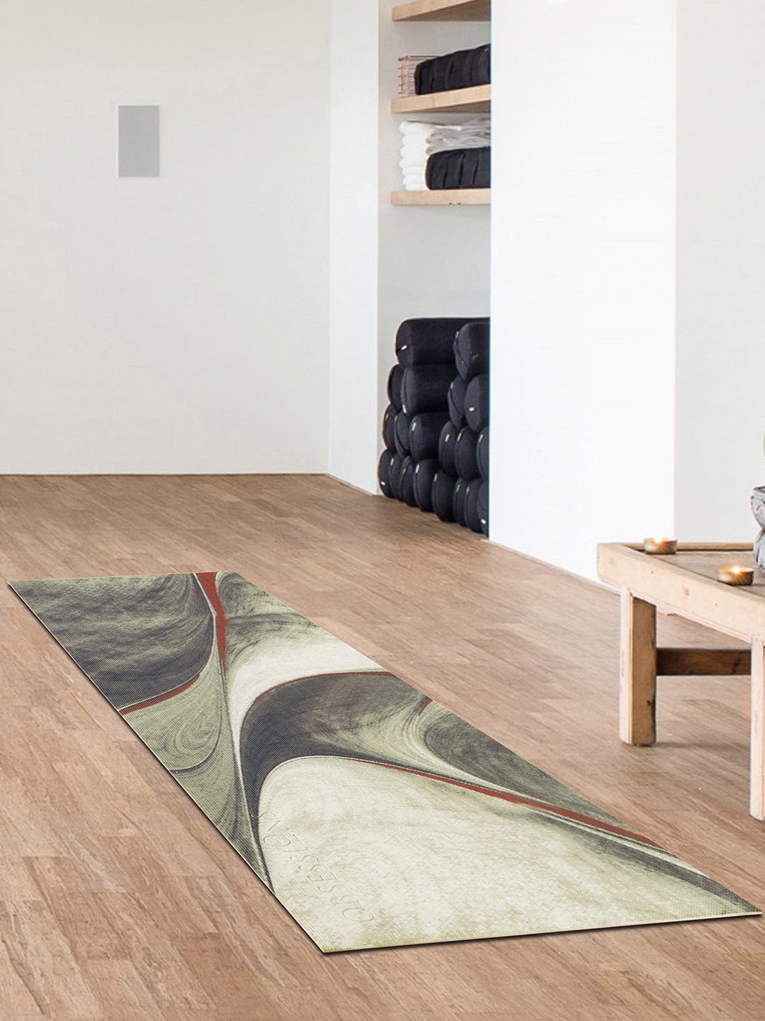 

OBSESSIONS Brown & White Printed Yoga Mat