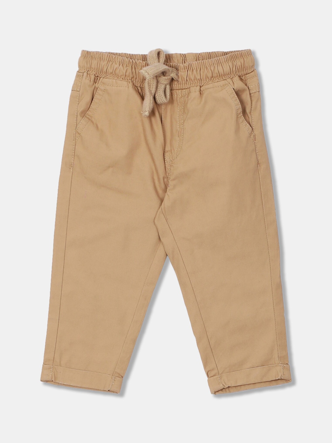 

Donuts Boys Beige Solid Regular Trousers