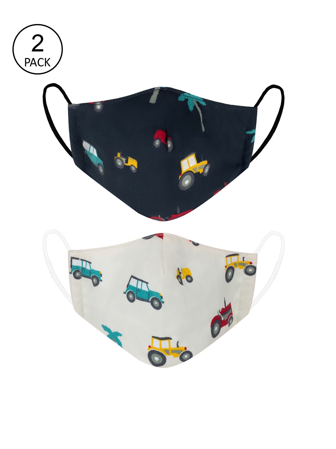 

VEA Kids Pack Of 2 Printed 3-Ply Reusable 5 Layered Protective Outdoor Masks, Blue