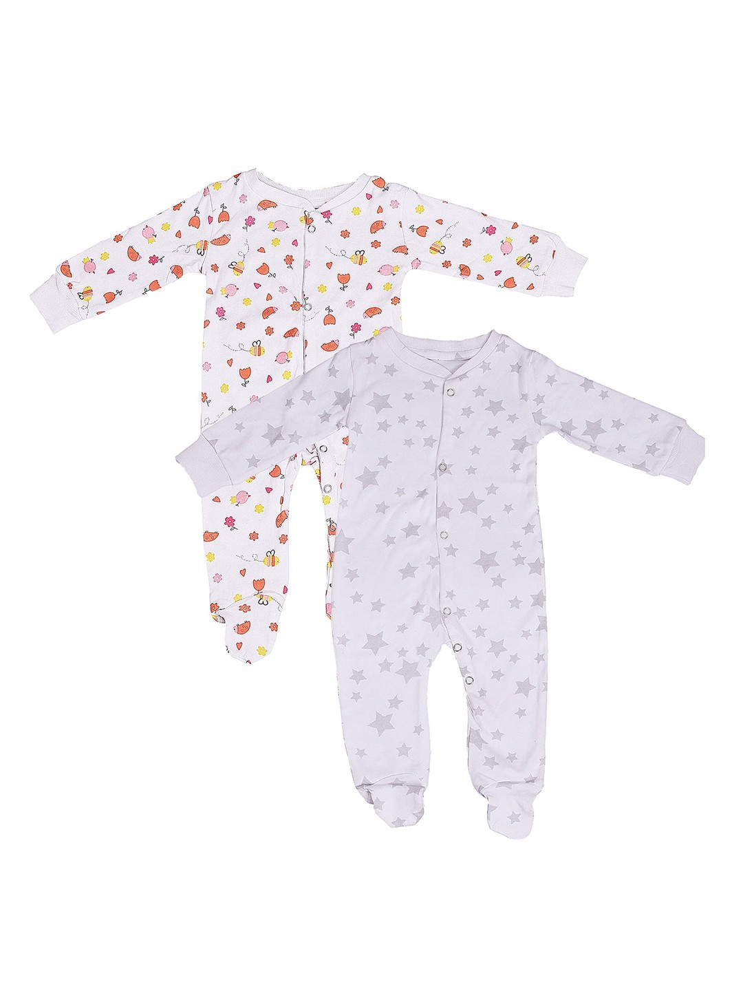 

Moms Home Baby Sustainable Footie Romper- Pack of 2 (6-12Months), Pink