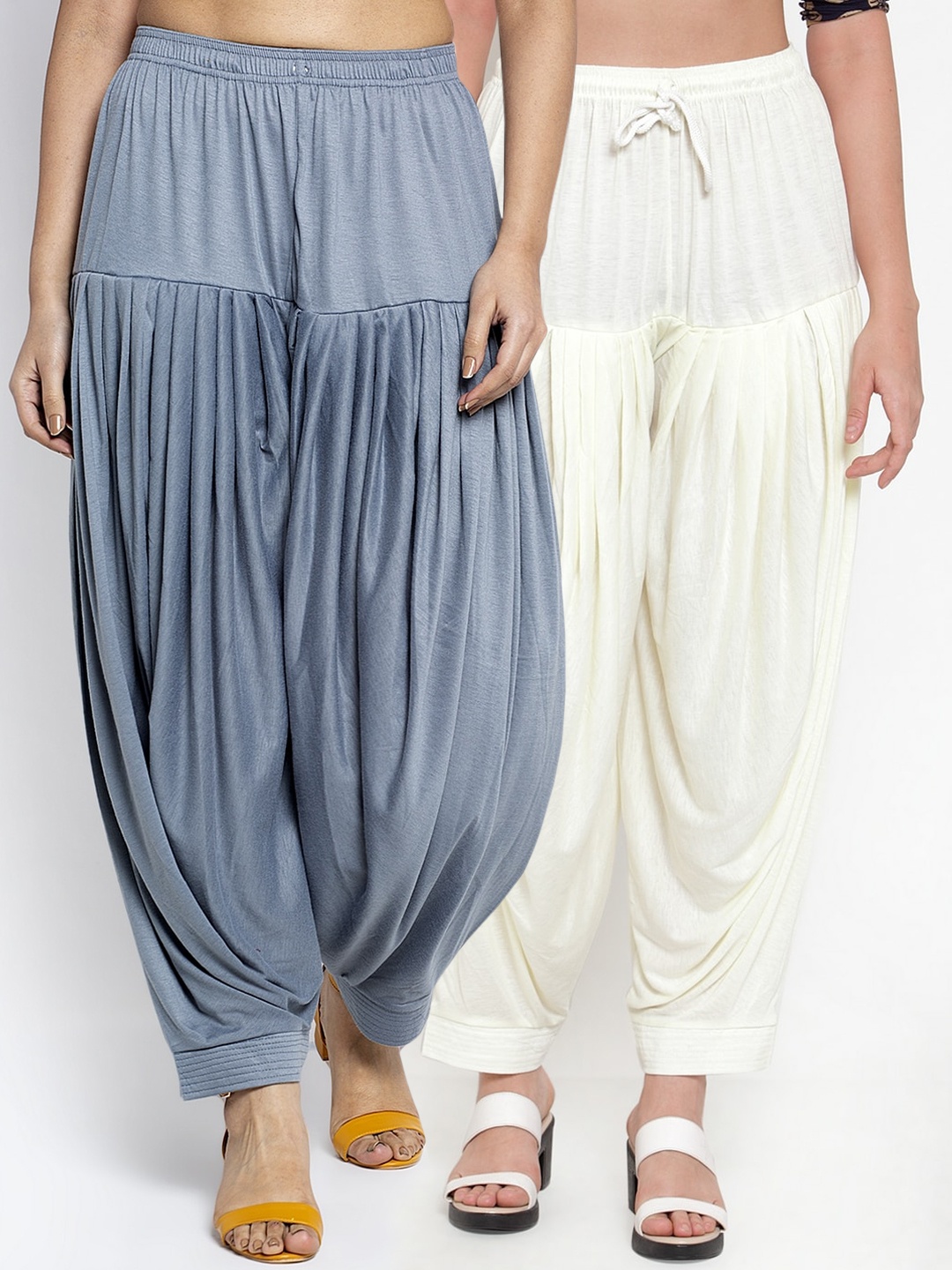

GRACIT Women Pack Of 2 Solid Loose-Fit Patialas, Grey