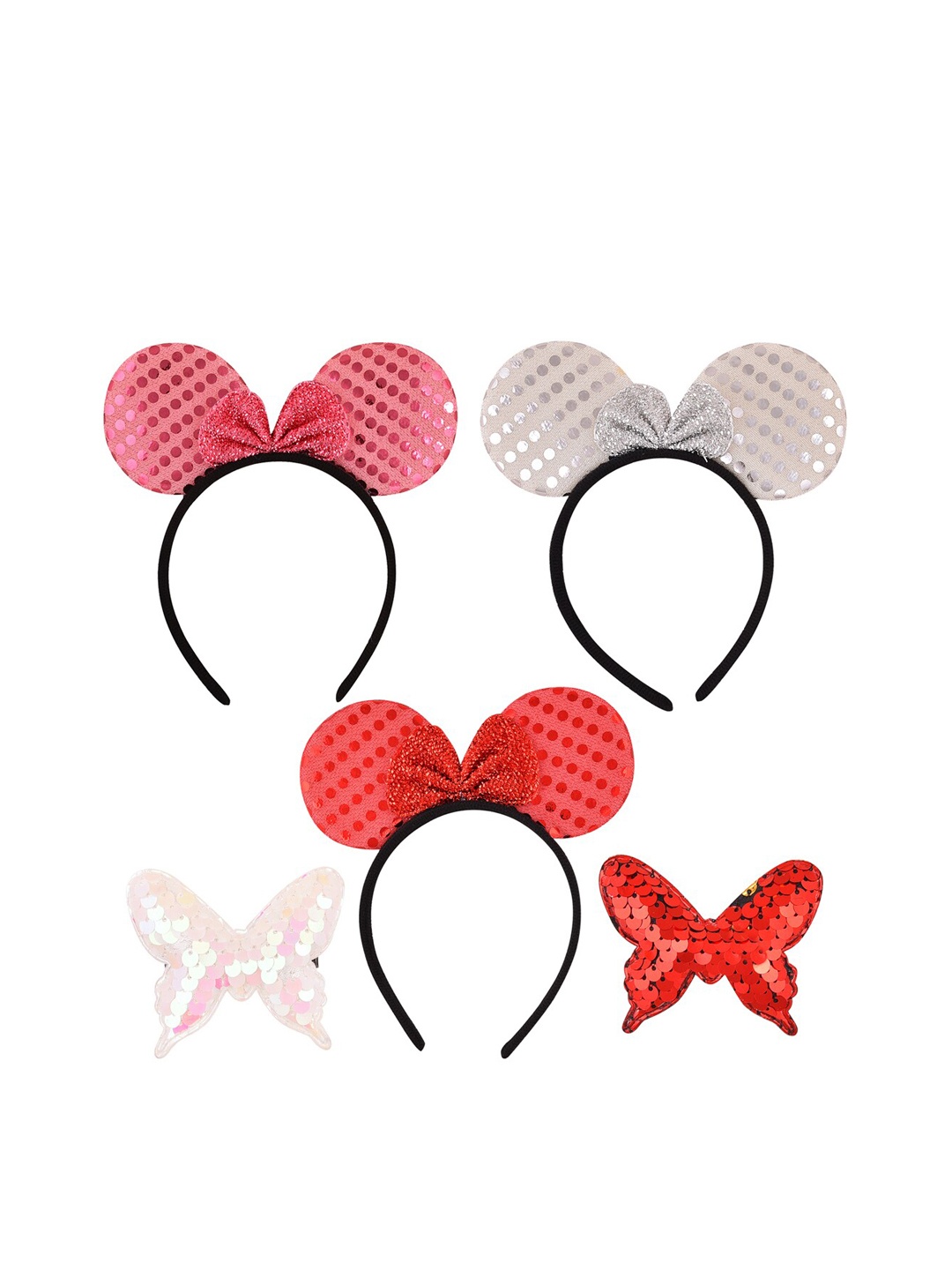 

Wish Karo Girls Set of 5 Hairband, Pink