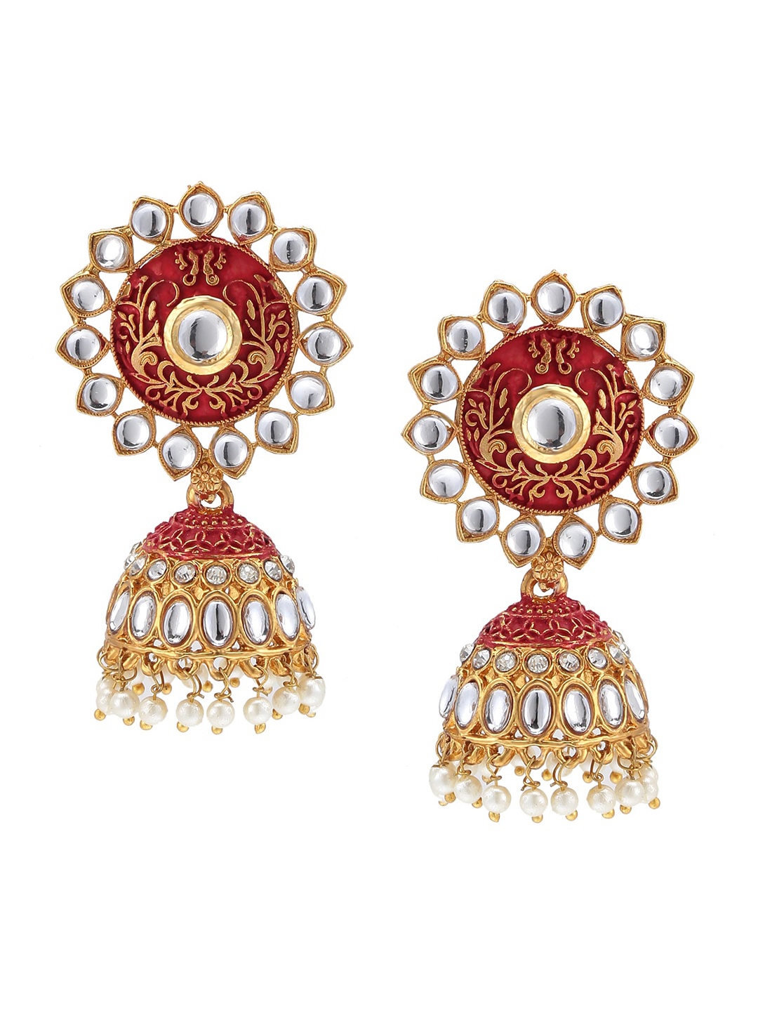 

SATCHEL Red Contemporary Jhumkas