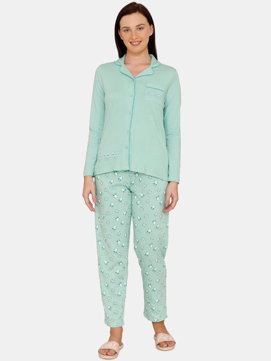 

Zivame Women Green Graphic, Sea green