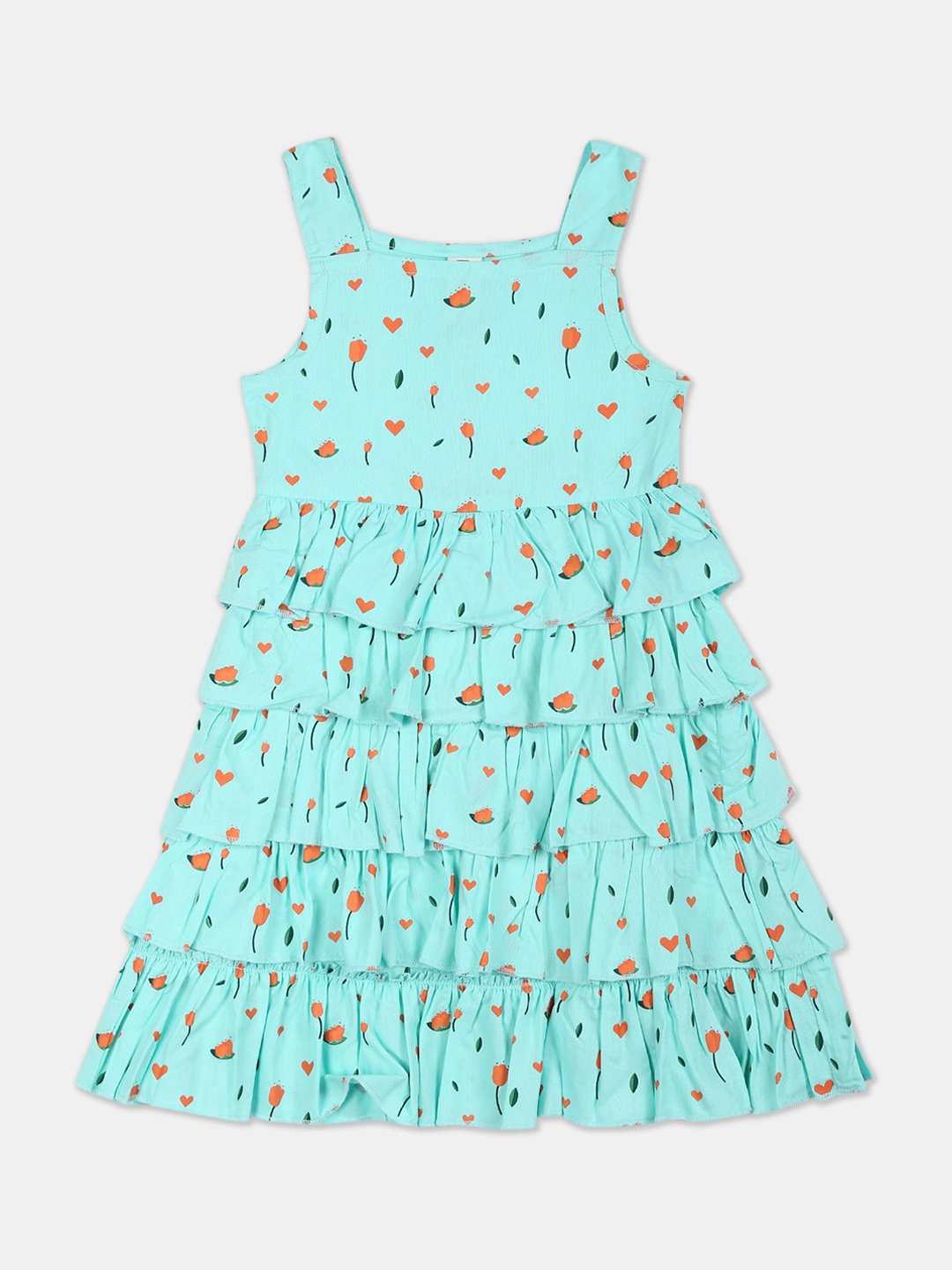

Donuts Girls Blue Printed A-Line Dress