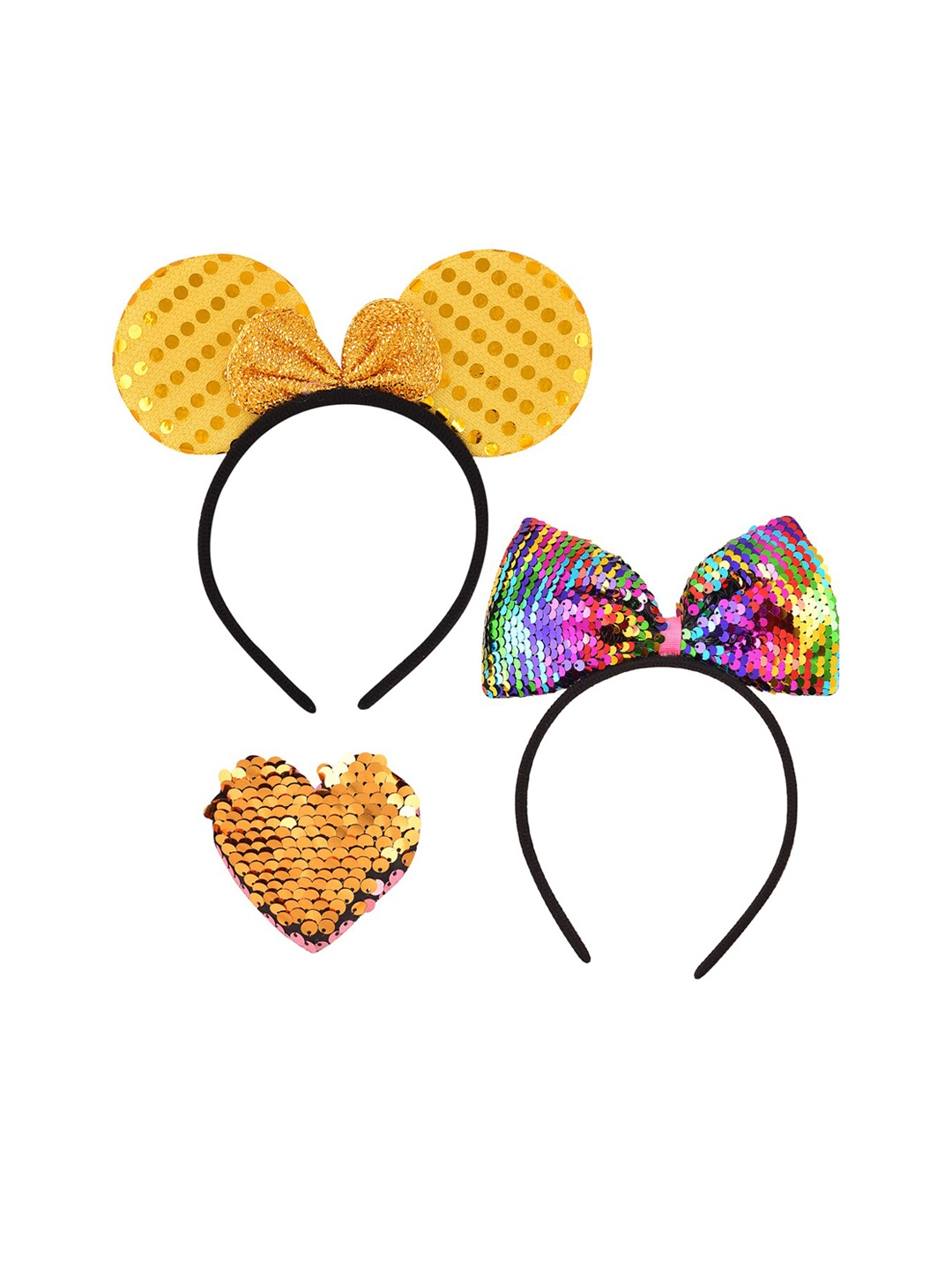 

Wish Karo Girls Multicoloured Set of 3 Embellished Hairband, Multi