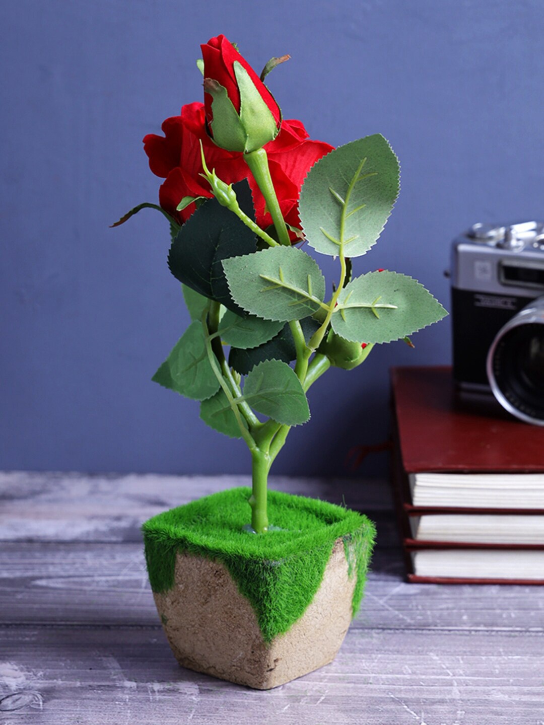 

A Vintage Affair- Home Decor Red & Green Artificial Flower Plant With Pot