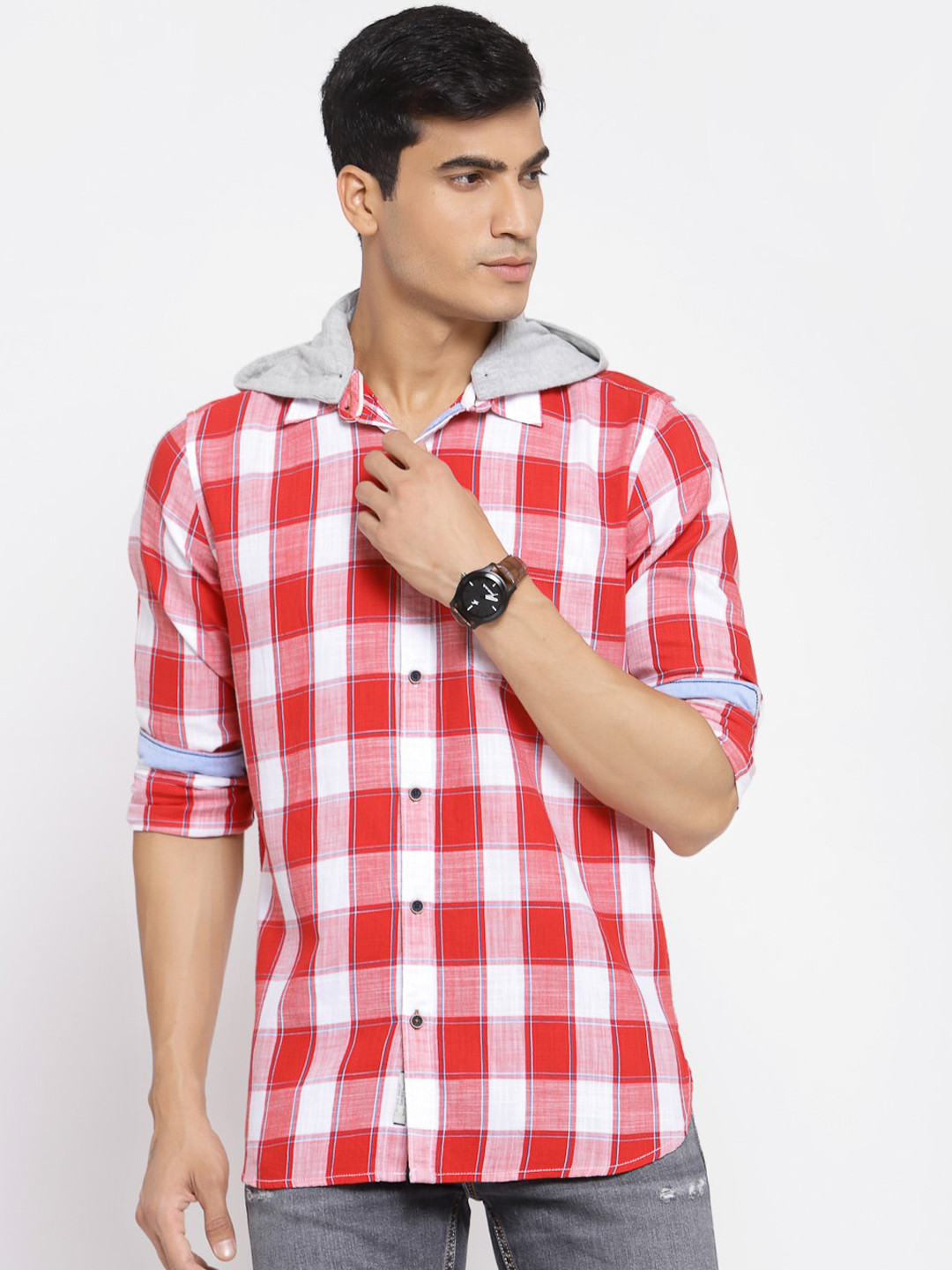 

Pepe Jeans Men Coral Regular Fit Checked Casual Shirt