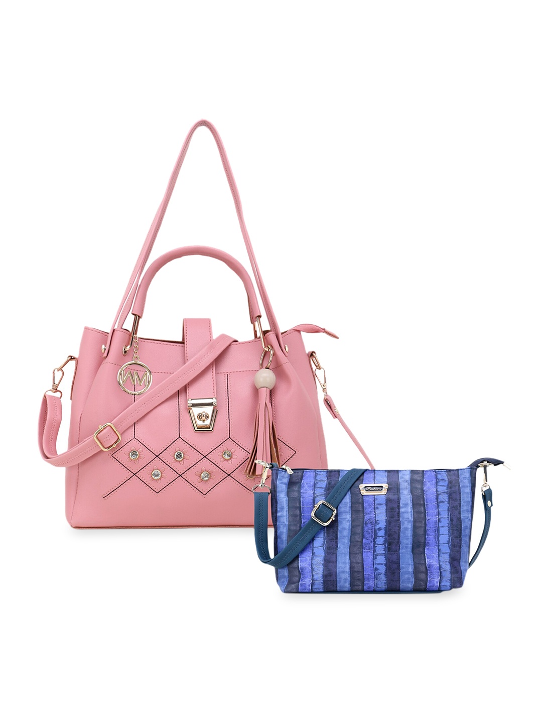 

WOMEN MARKS Combo of 2 Handbags, Peach