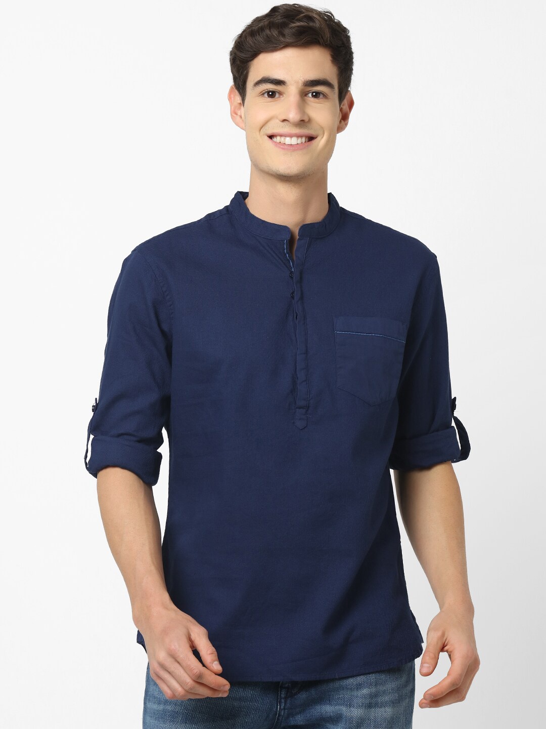 

Celio Men Blue Regular Fit Solid Casual Shirt