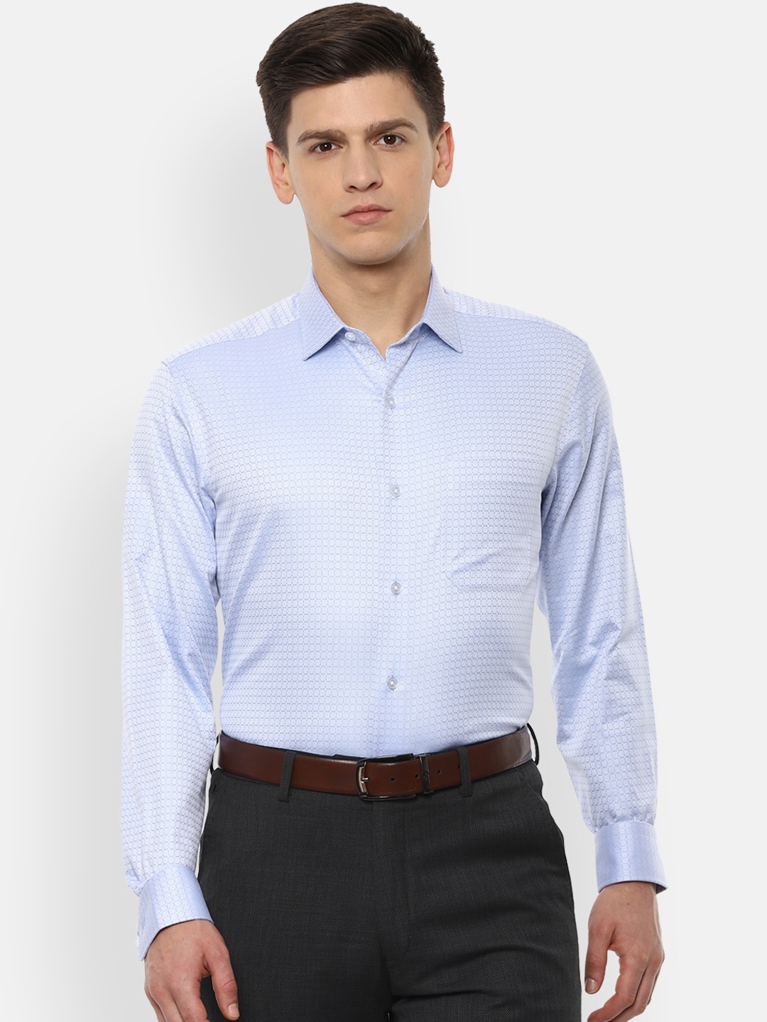 

Louis Philippe Gods & Kings Men Blue Slim Fit Printed Formal Shirt