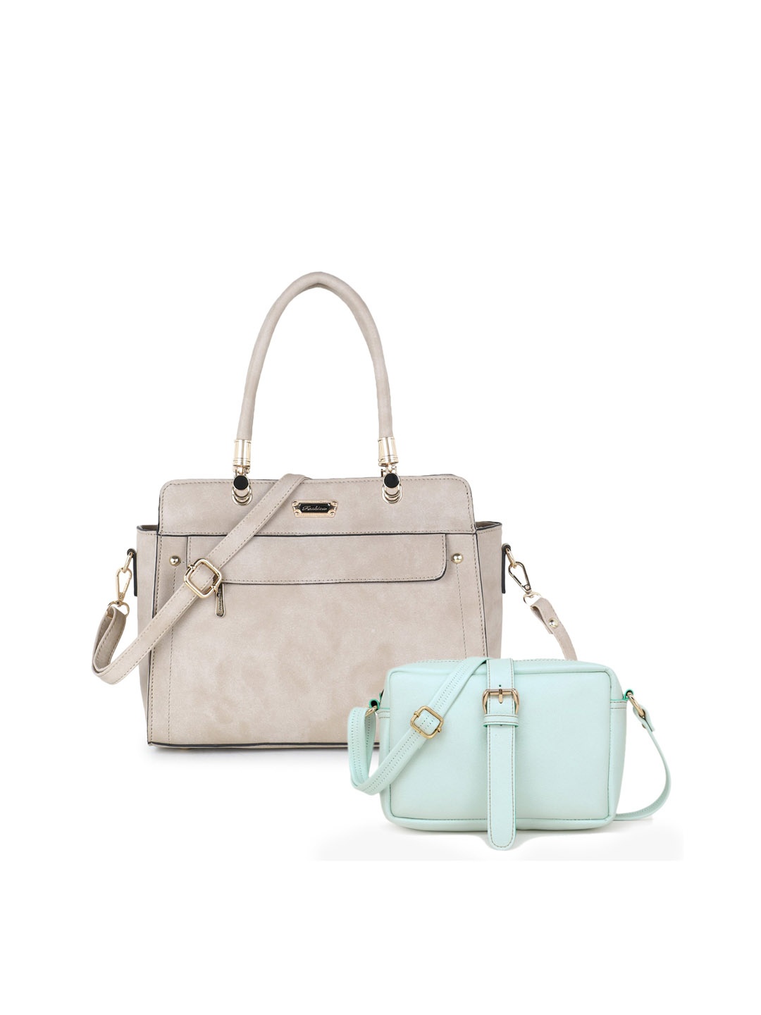 

WOMEN MARKS Combo of 2 Handbags, Cream