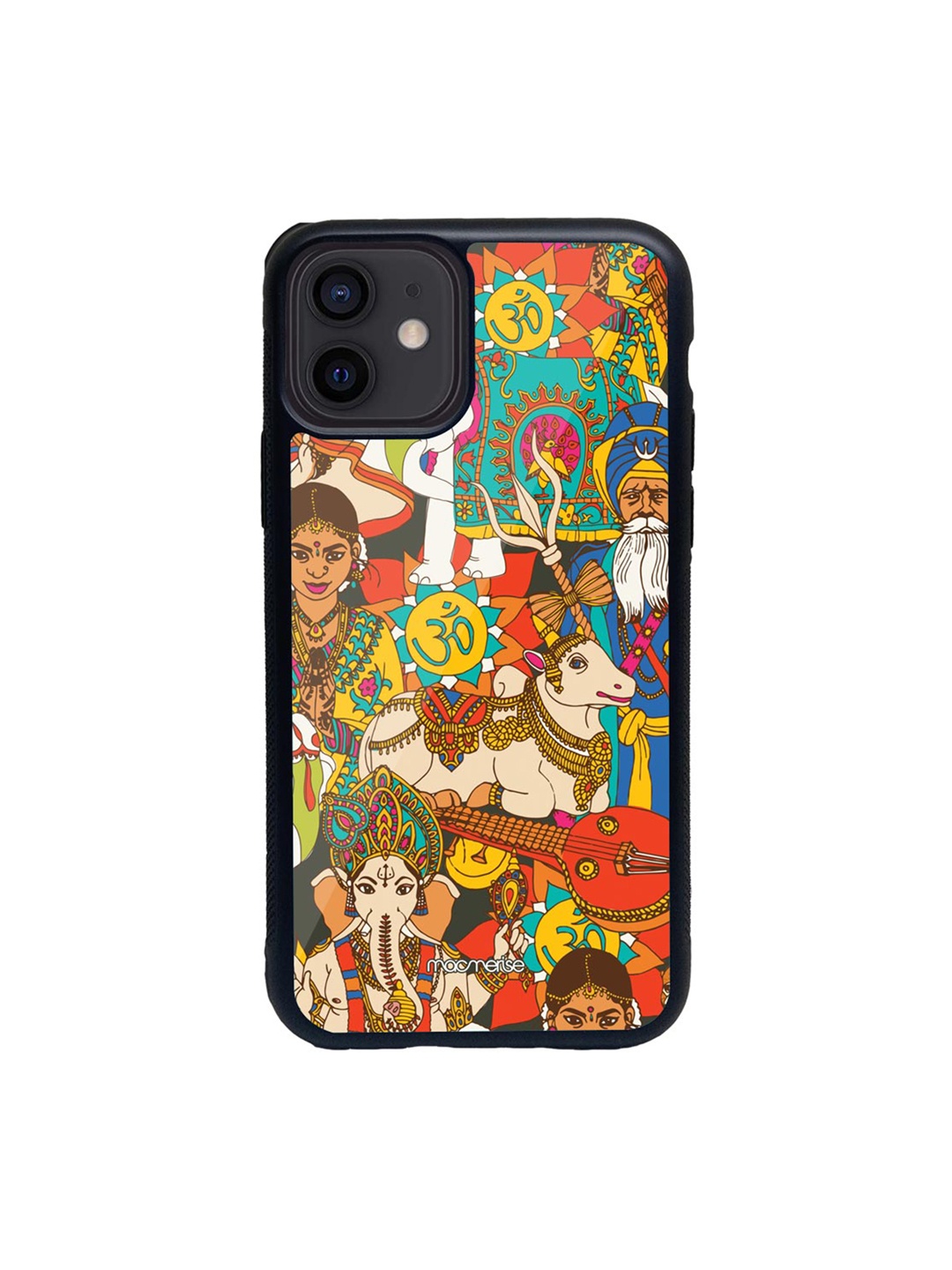 

macmerise Black & Red Namaste India Glass iPhone 12 Phone Case