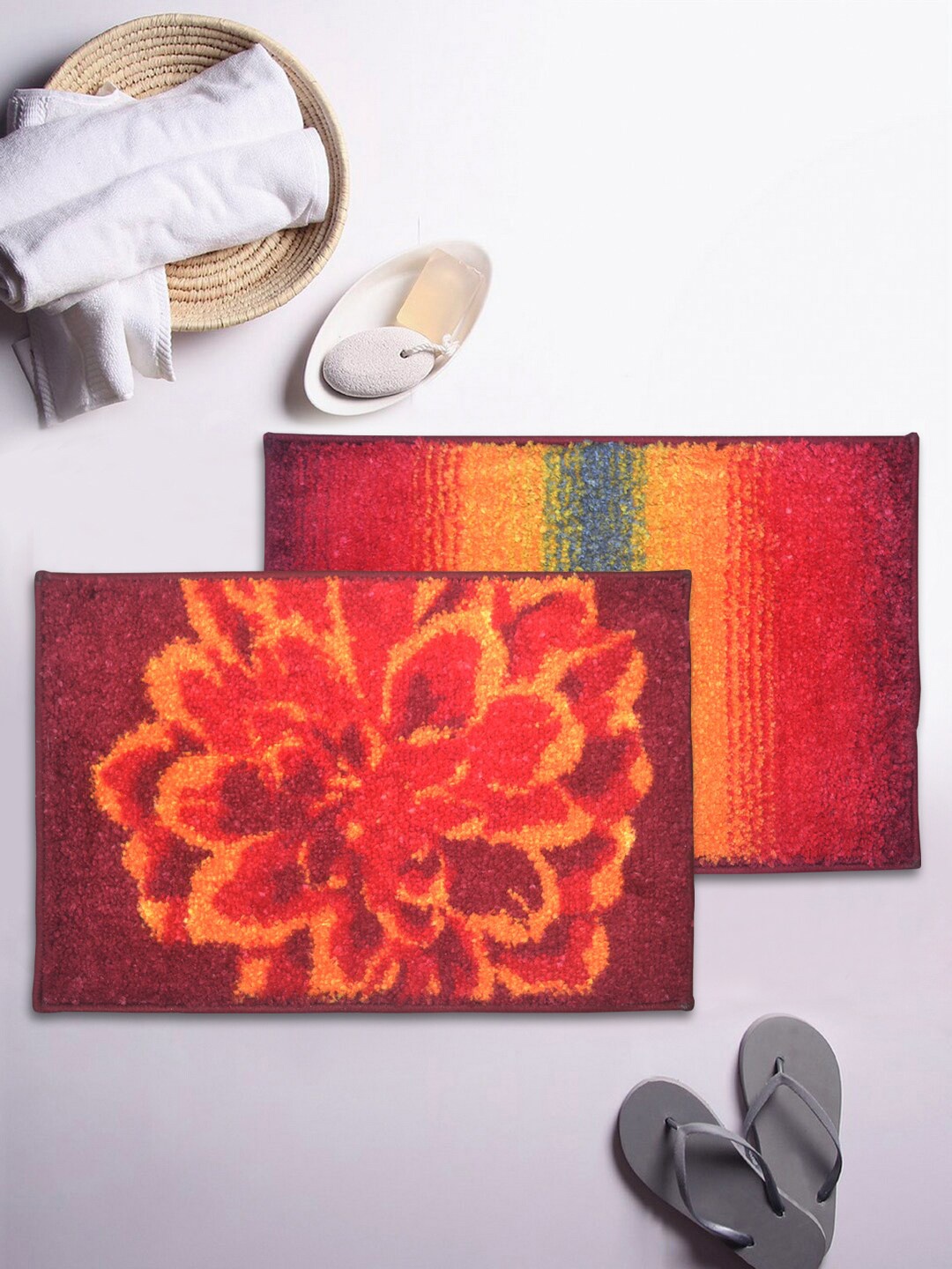 

BIANCA Soft-Cotton Bath Mat With Rubber Back -2pc Small (super dry), Red