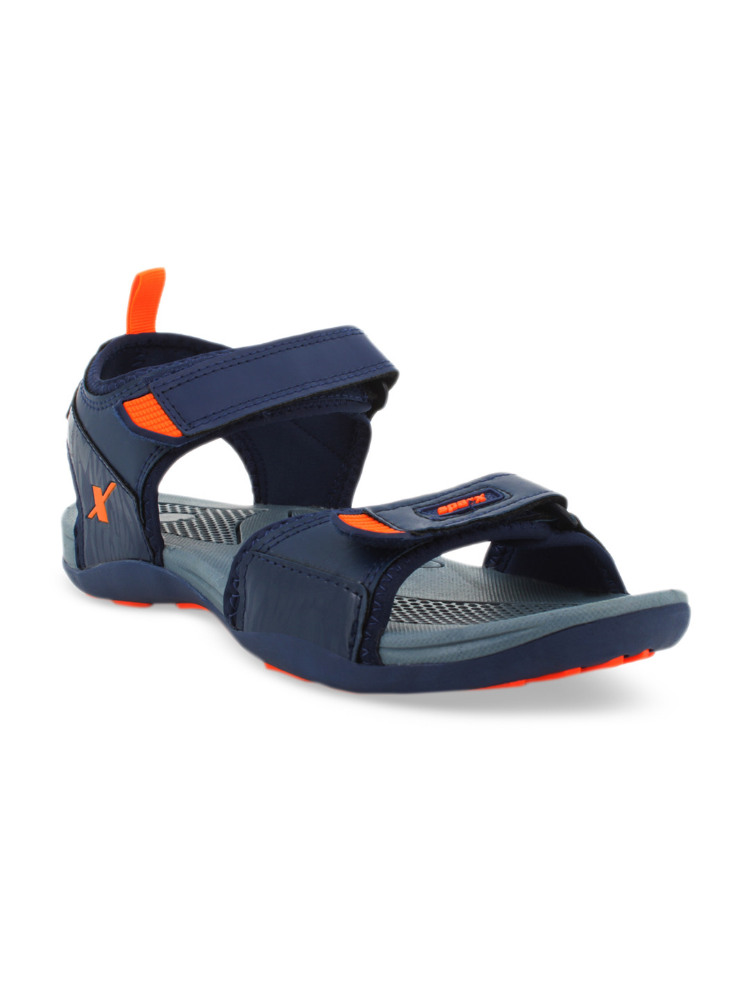 

Sparx Men Navy Blue & Orange Solid Sports Sandals