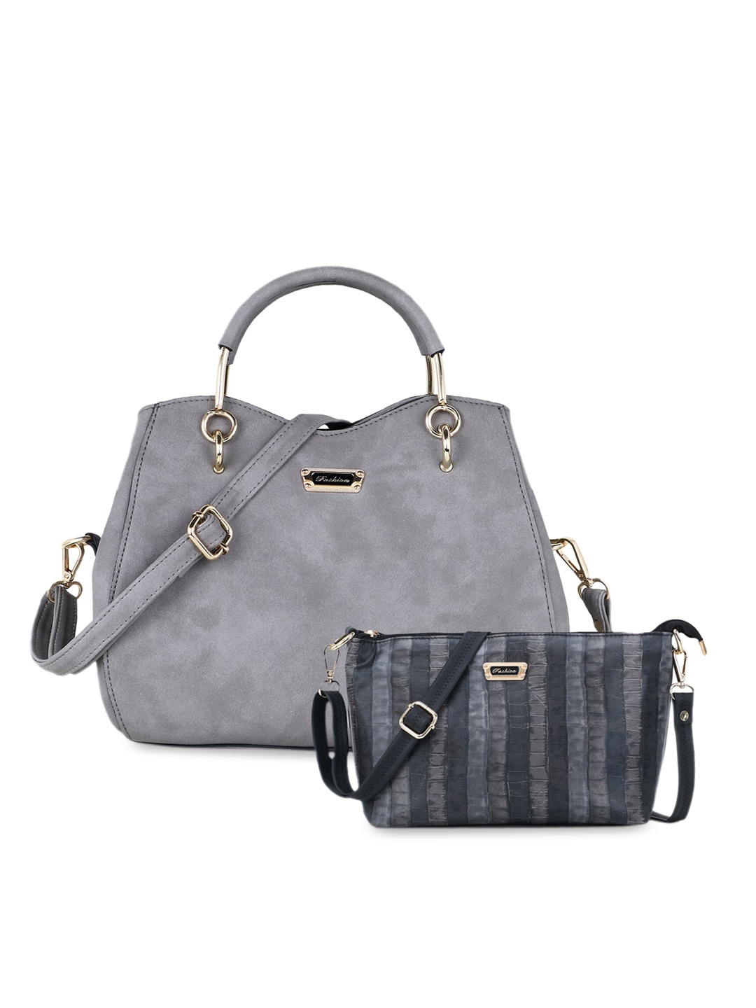 

WOMEN MARKS Grey Solid Handheld Bag