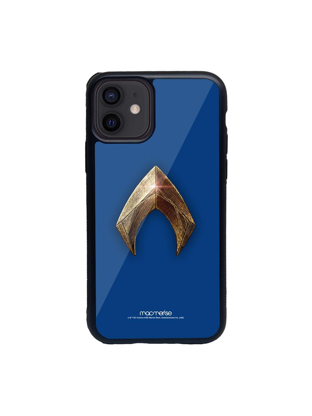 

macmerise Black & Blue Logo Aquaman Glass iPhone 12 Phone Case