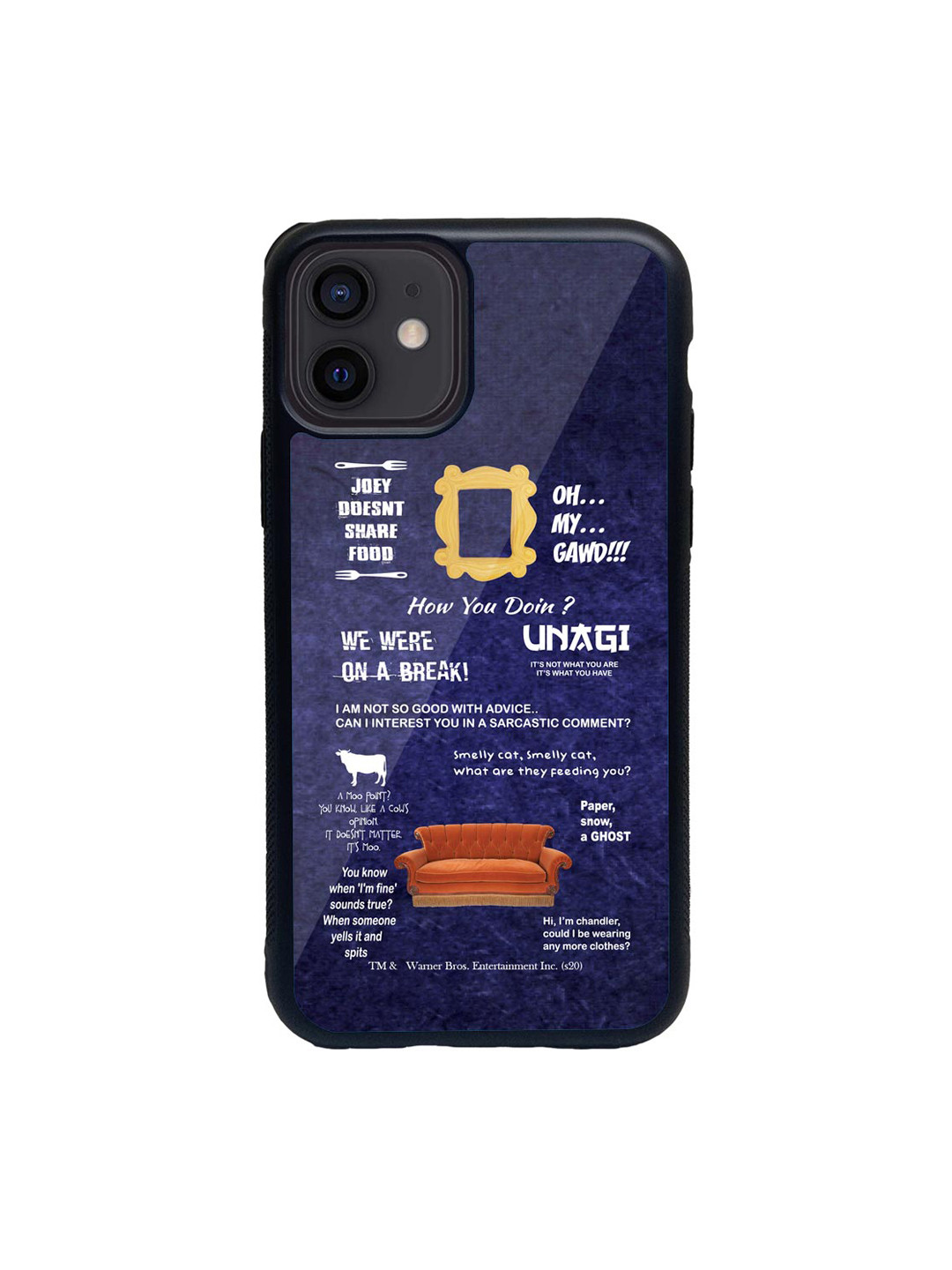 

macmerise Blue & White Friends Essentials Glass iPhone 12 Phone Case