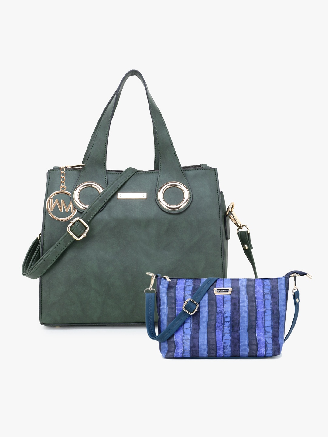 

WOMEN MARKS Green Solid Handheld Bag