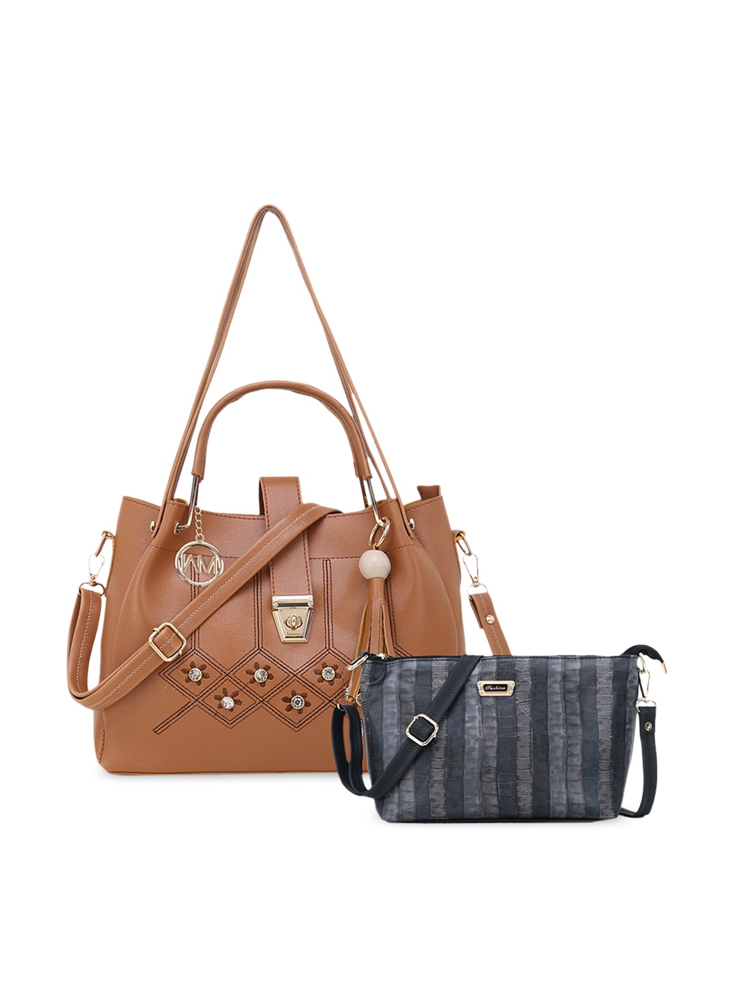 

WOMEN MARKS Combo of 2 Handbags, Tan