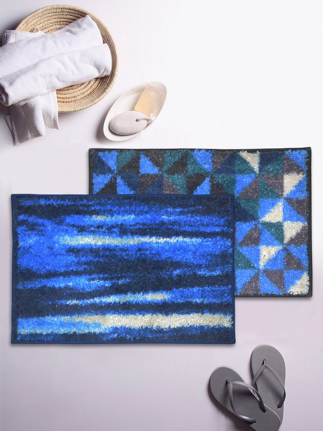 

BIANCA Soft-Cotton Bath Mat With Rubber Back -2pc, Blue