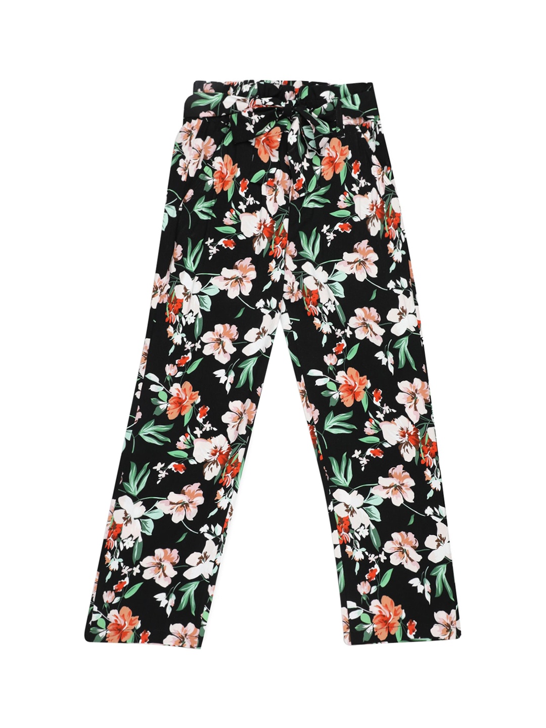 

Mode by Red Tape Girls Black Regular Fit Printed Regular Trousers