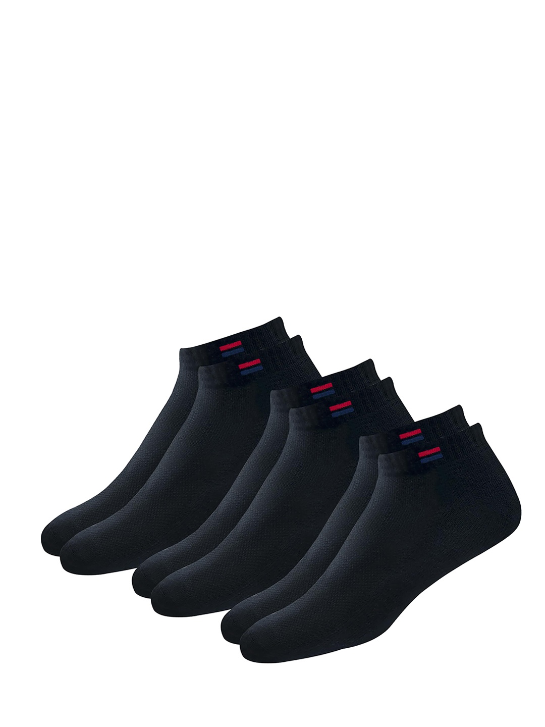 

NAVYSPORT Men Pack of 3 Black Solid Ankle-Length Socks