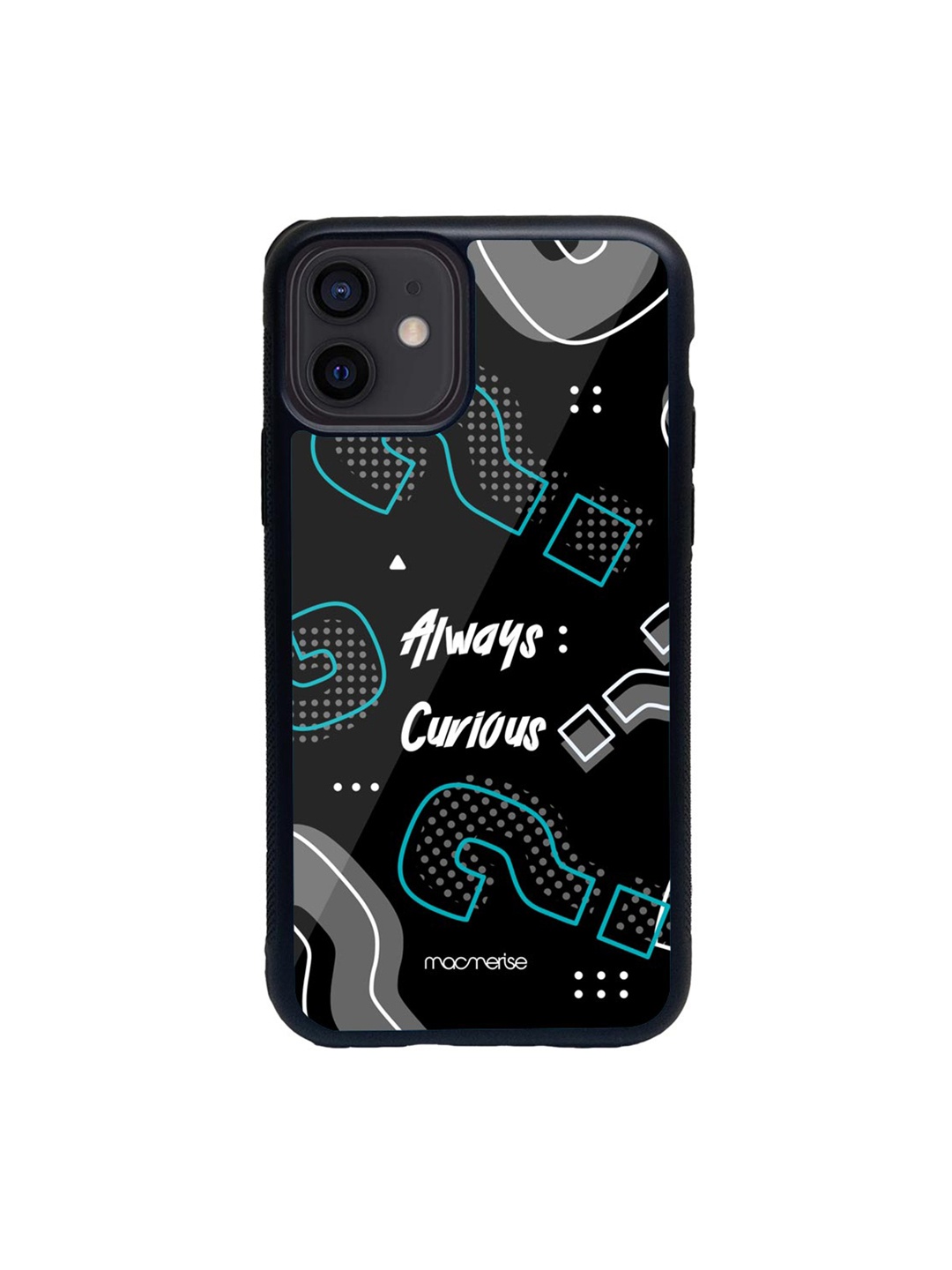 

macmerise Black & White Always Curious Glass iPhone 12 Phone Case