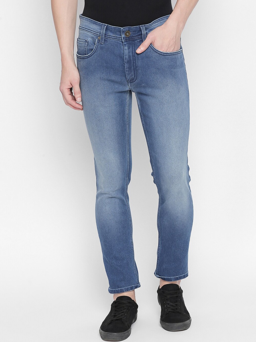 

Basics Men Blue Skinny Fit Low-Rise Stretchable Clean Look Jeans