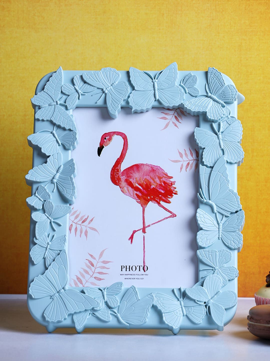

A Vintage Affair- Home Decor Blue Bold Butterfly Border Table-Top Photo Frame