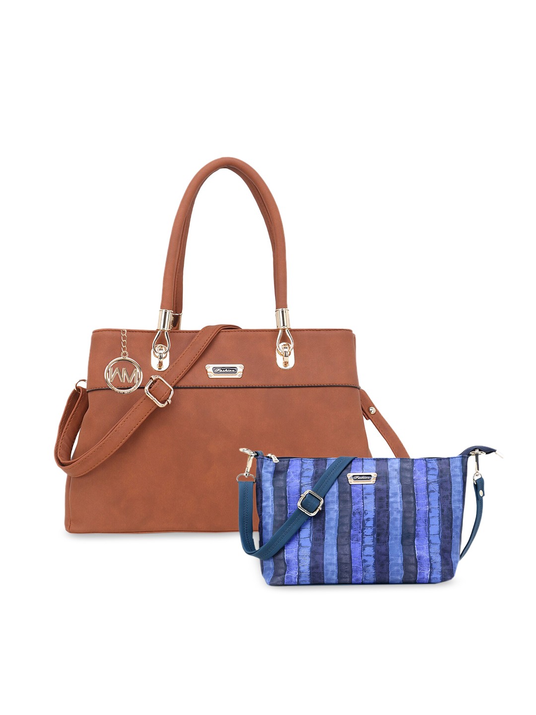 

WOMEN MARKS Tan Colourblocked Handheld Bag