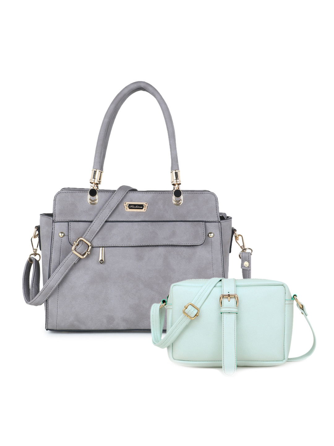 

WOMEN MARKS Grey Solid Handheld Bag