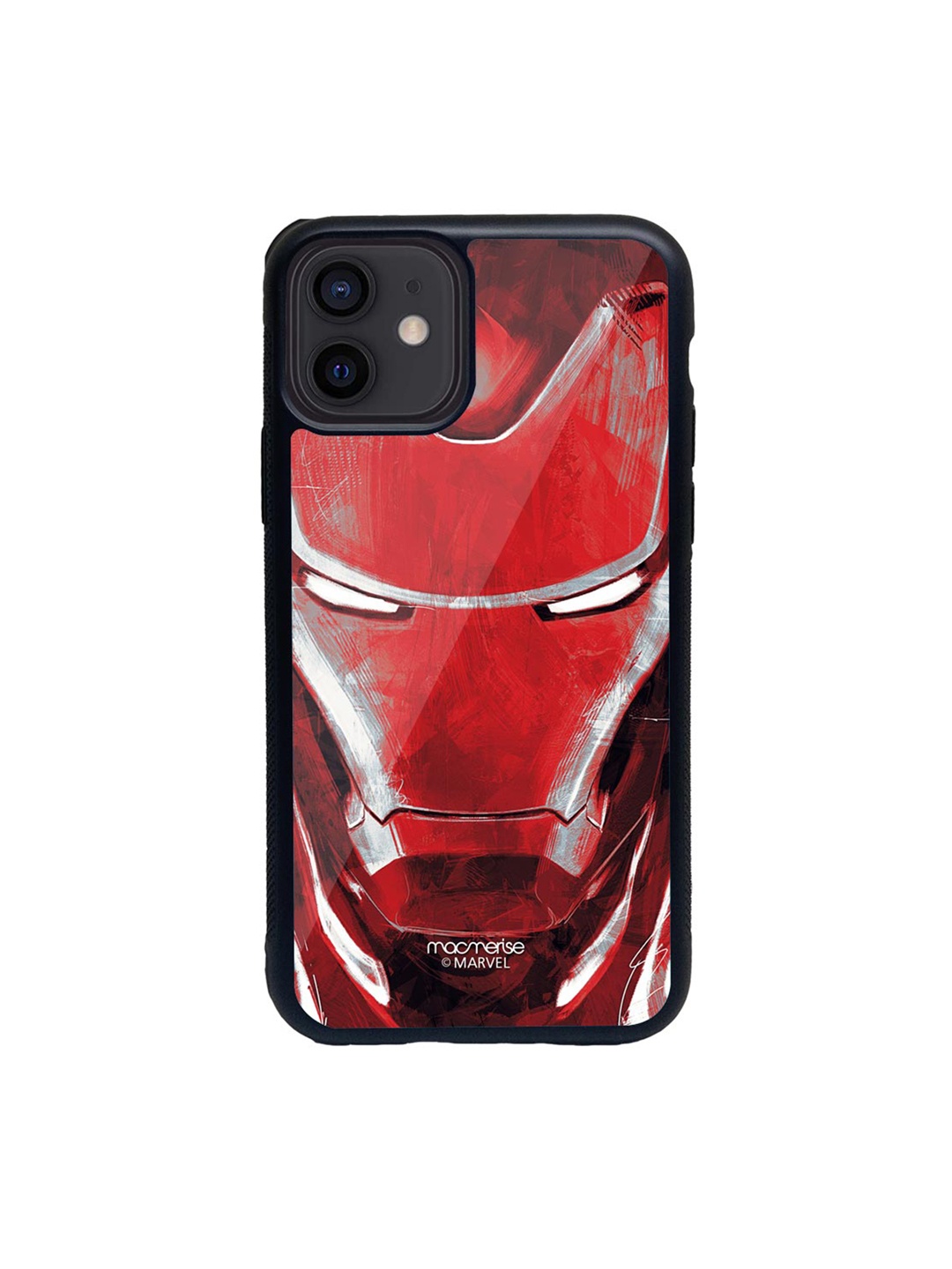 

macmerise Black & Red Charcoal Art Iron Man Printed iPhone 12 Back Case