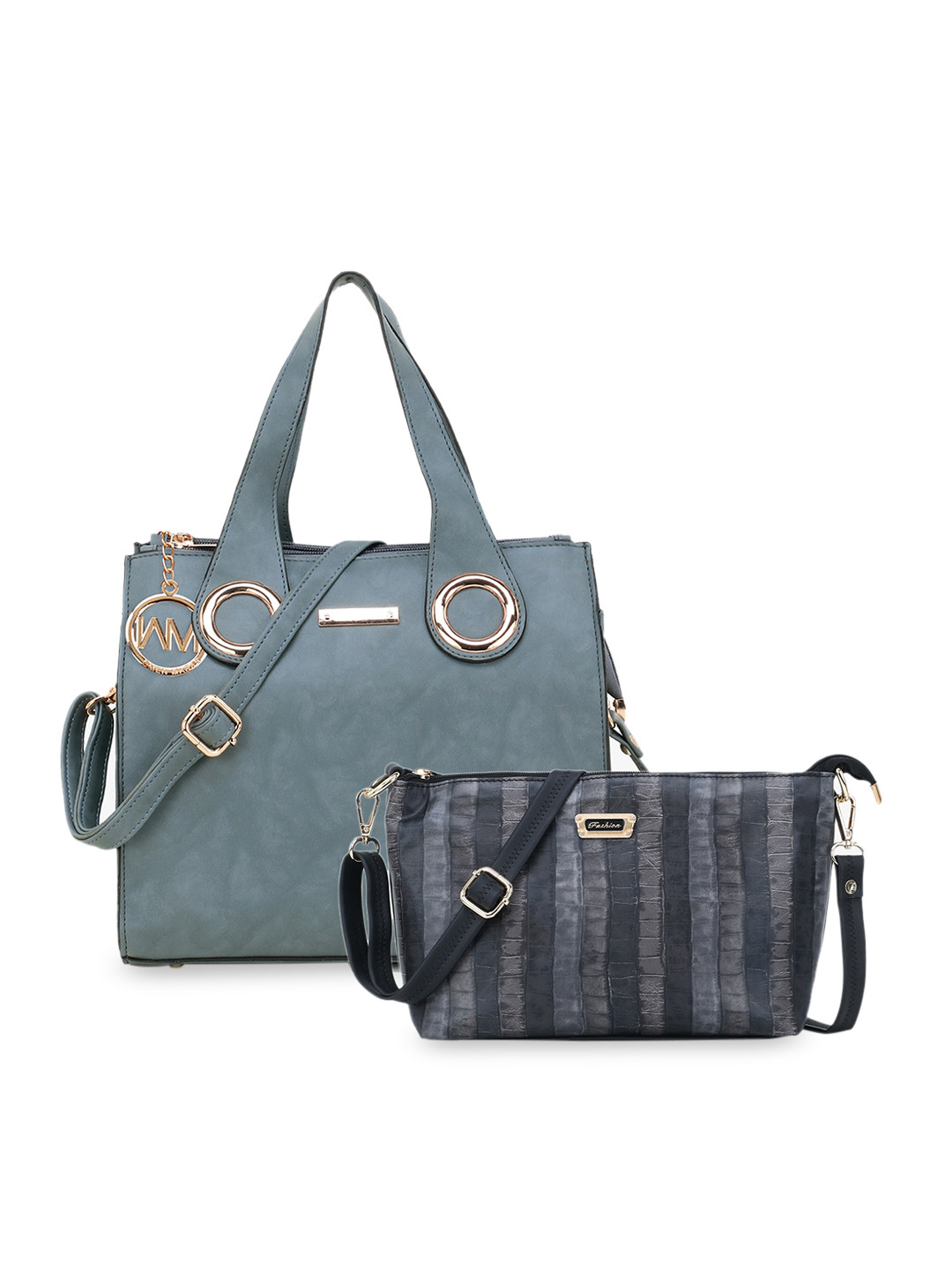 

WOMEN MARKS Grey Solid Handheld Bag with Sling Bag