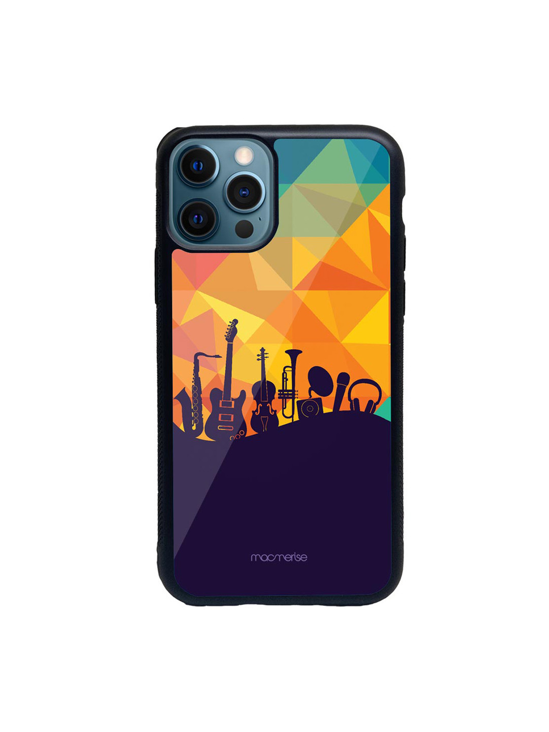 

macmerise Violet & Yellow The Juke Box Glass iPhone 12 Pro Phone Case