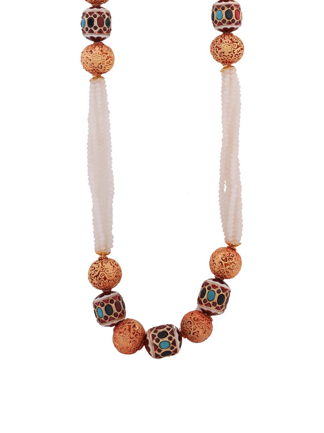 

Shoshaa Gold-Toned & White Brass Gold-Plated Handcrafted Necklace
