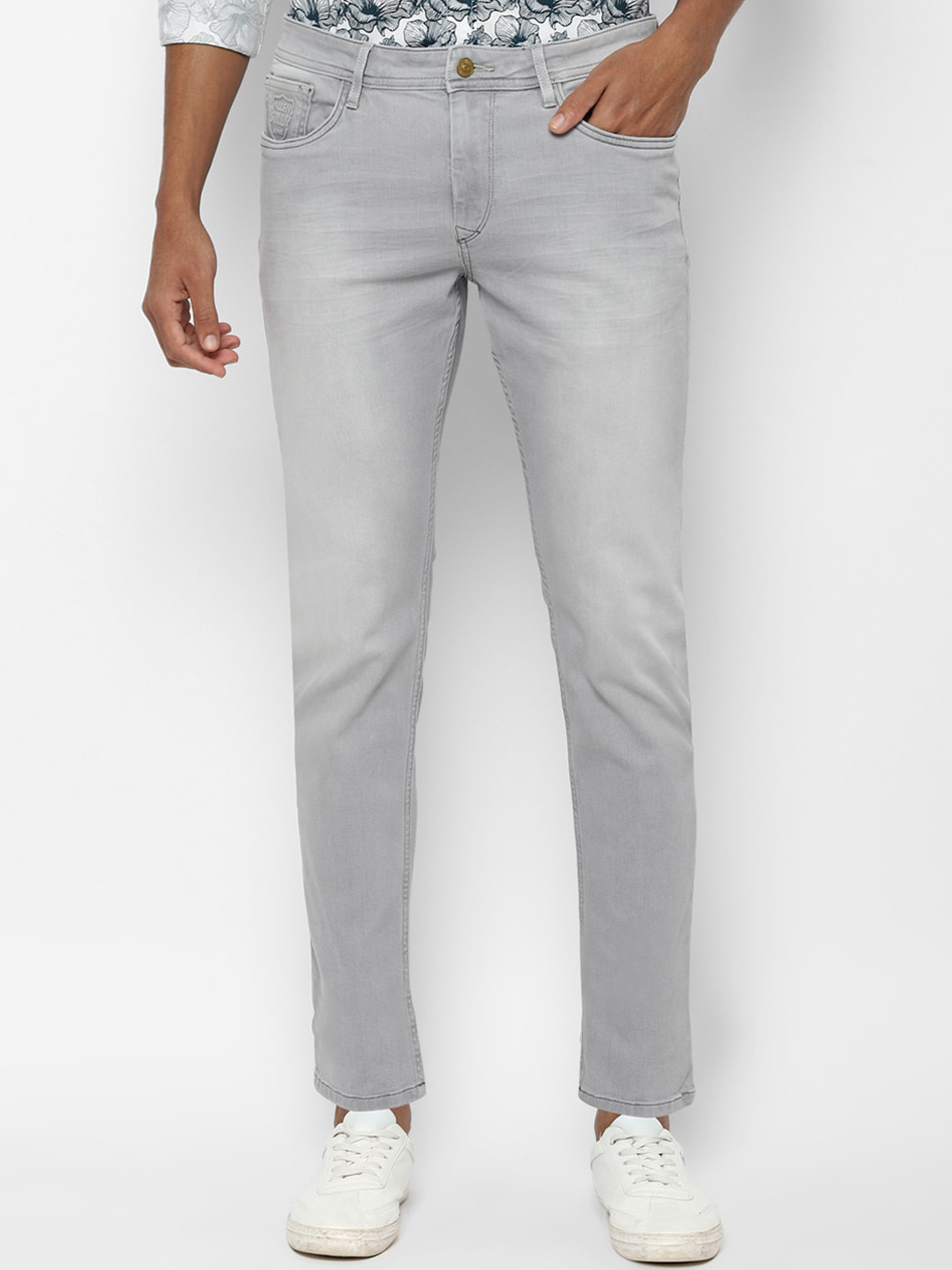 

Allen Solly Men Grey Slim Fit Mid-Rise Clean Look Stretchable Jeans