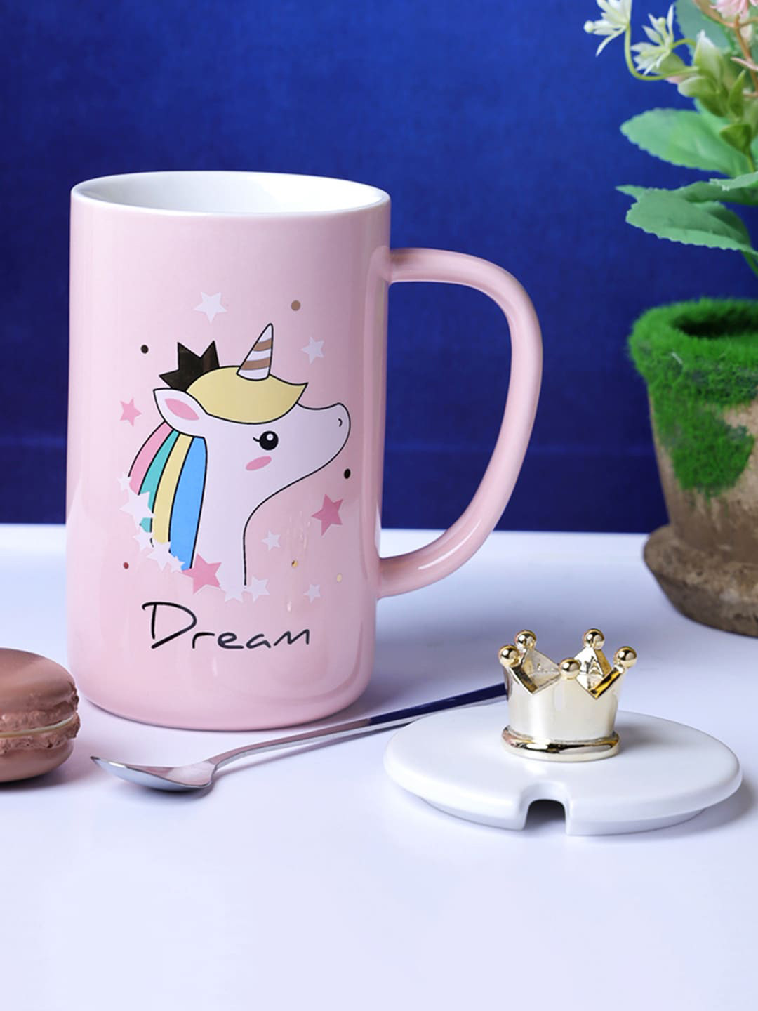 

A Vintage Affair- Home Decor Pink & White Printed Ceramic Mug