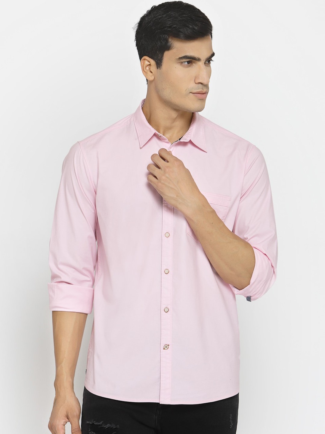 

Pepe Jeans Men Pink Regular Fit Solid Casual Shirt
