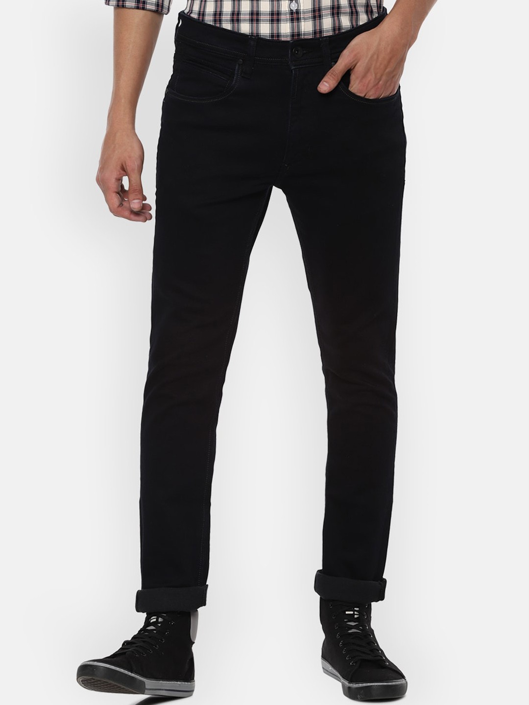 

Louis Philippe Jeans Men Black Slim Fit Mid-Rise Clean Look Jeans