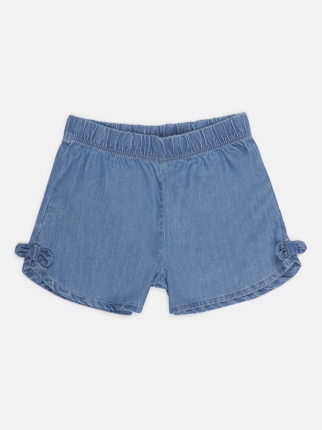 

Chicco Girls Blue Solid Loose Fit Denim Shorts