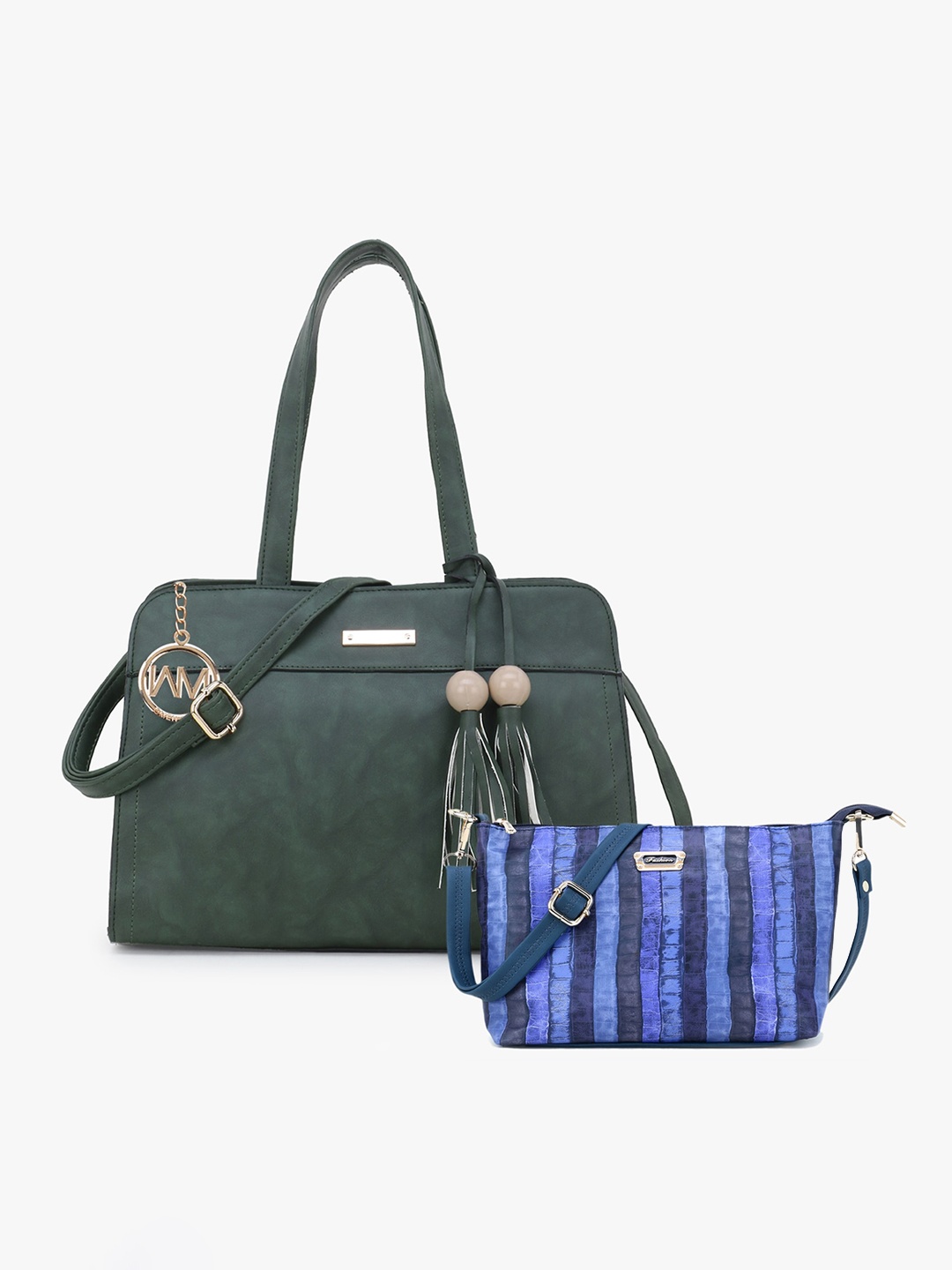 

WOMEN MARKS Green Solid Tote Bag Combo