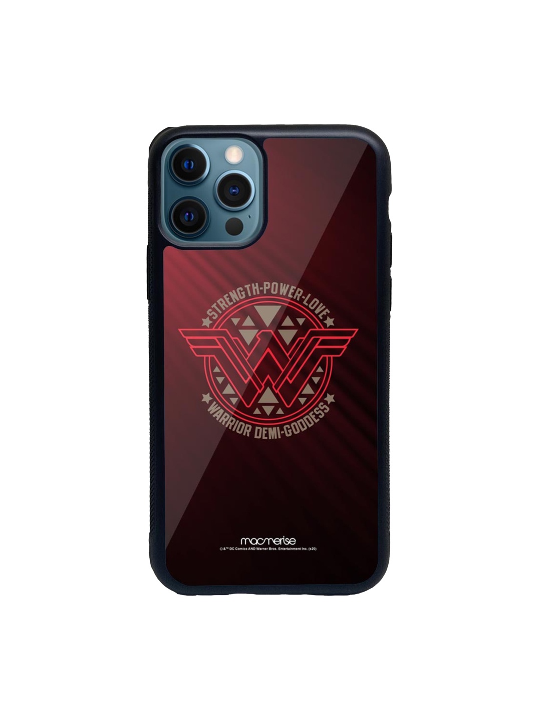 

macmerise Black & Red Wonder Woman Stamp Printed iPhone 12 Pro Back Case