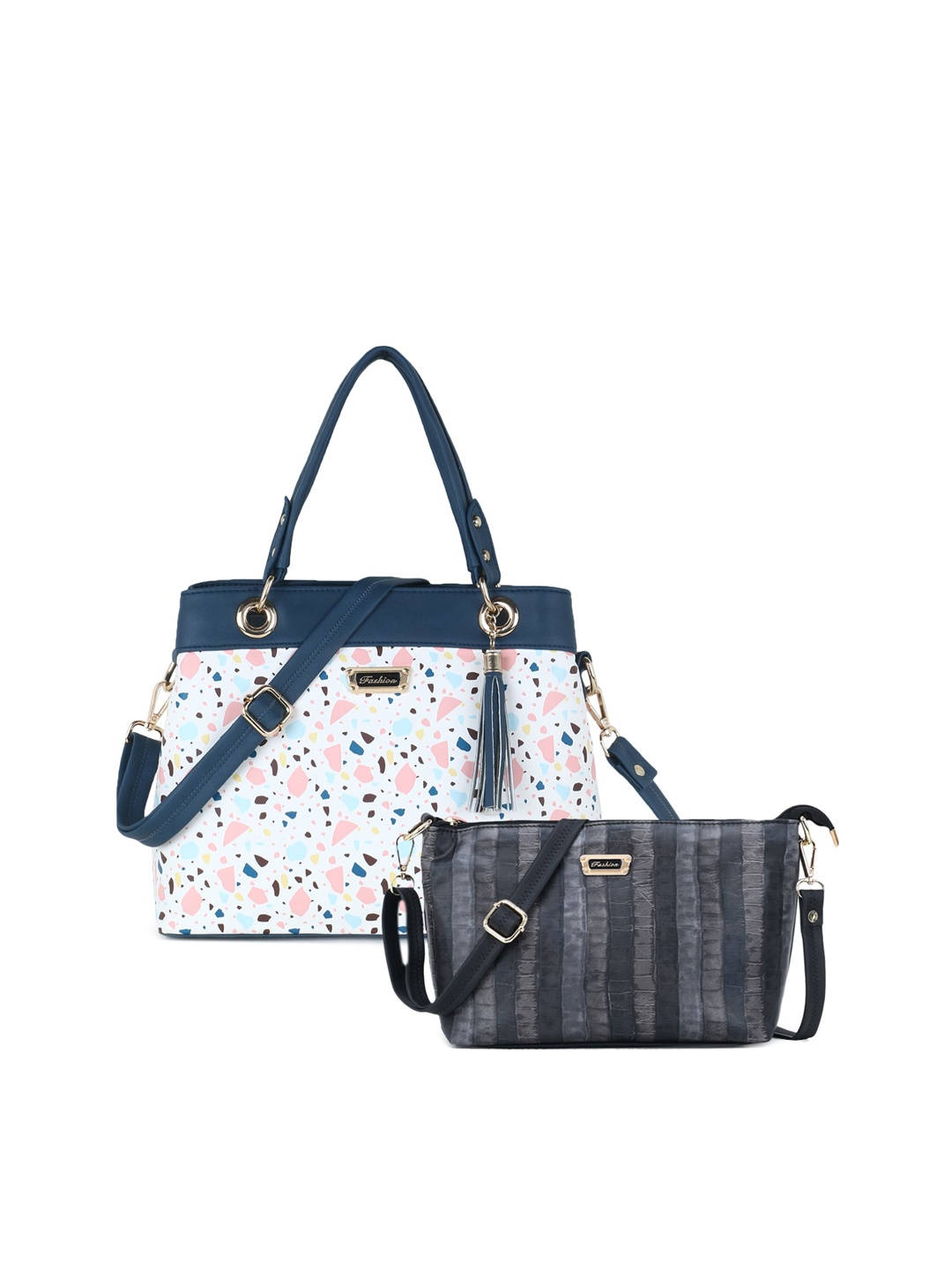 

WOMEN MARKS Blue Printed Handheld Bag